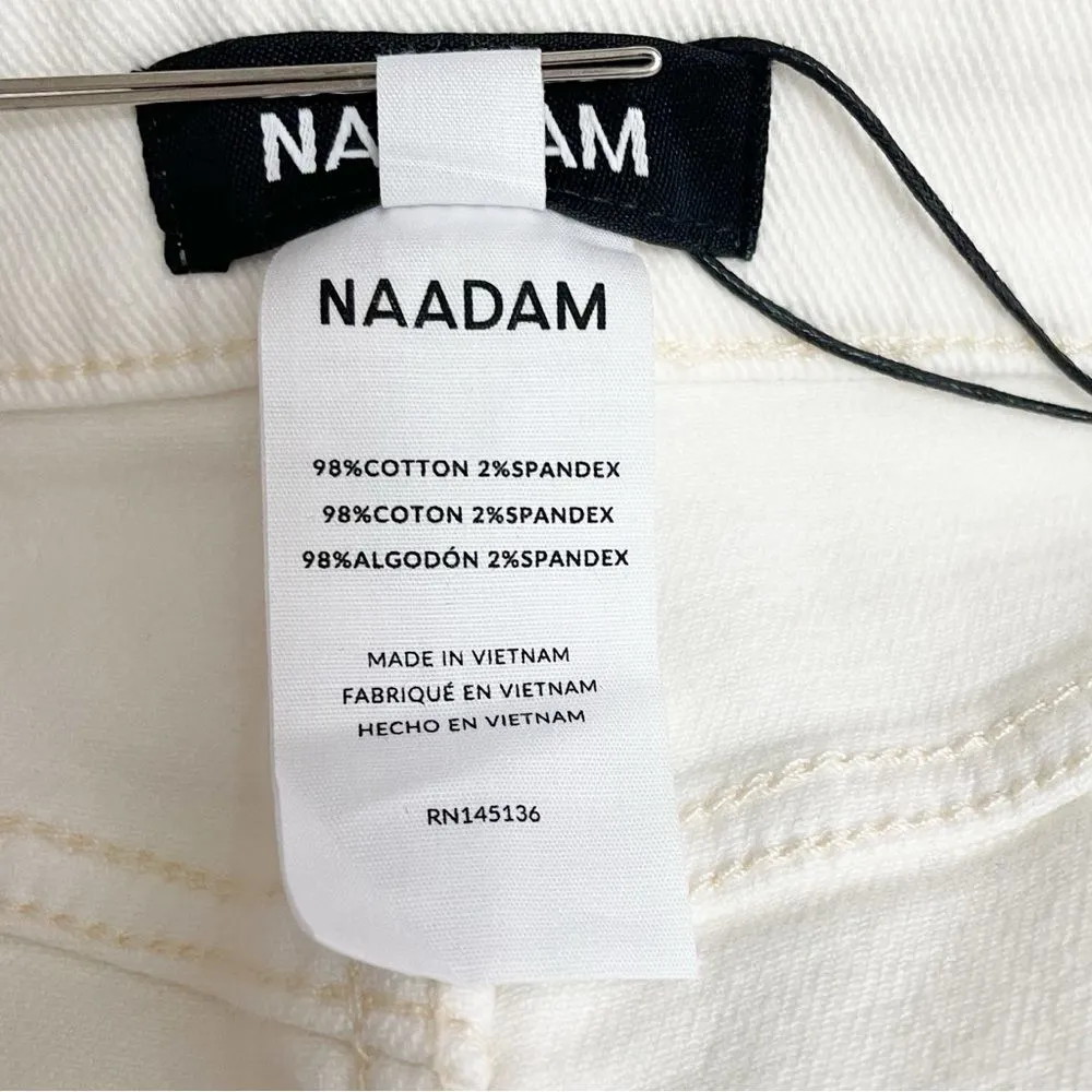 NWT NAADAM Soft Denim Wide Leg Jeans Size 14 Milk White High Rise Stretch Twill - Image 14