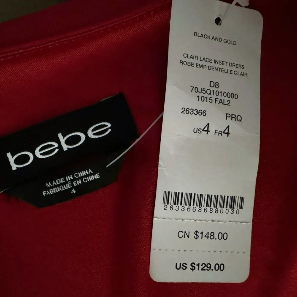 NWT Bebe Womens Raspberry Pink Chiffon Faux Wrap Midi Dress 3/4 Sleeve Size 4 - Image 10