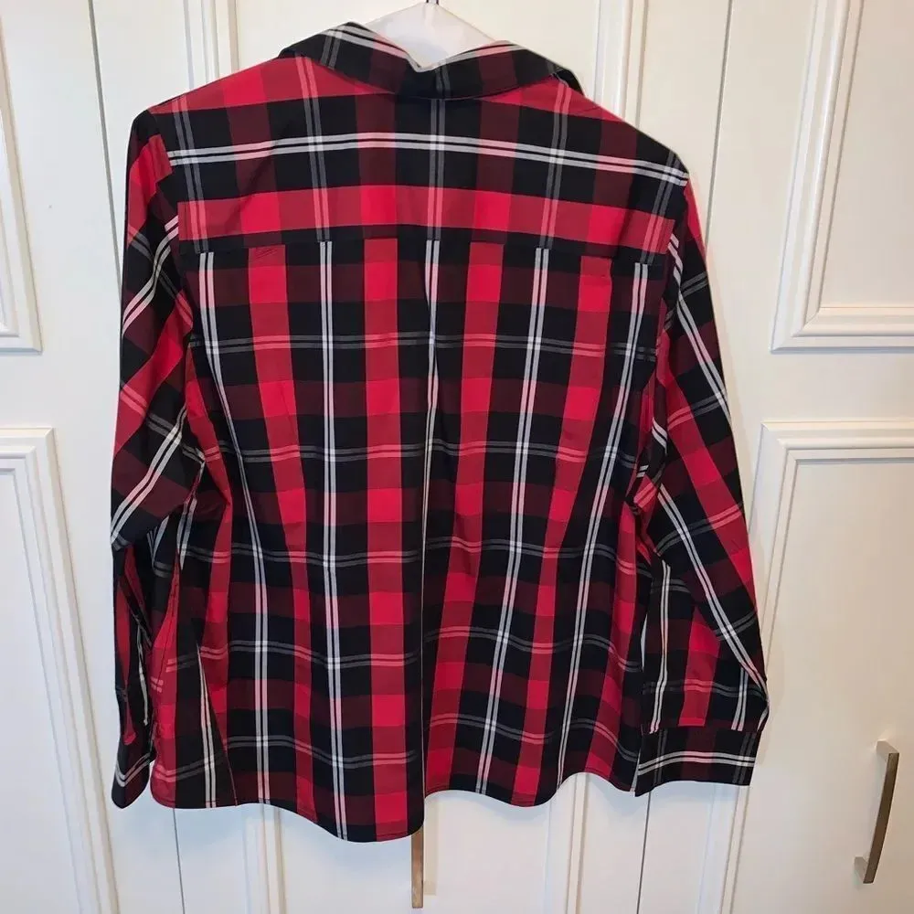 Investments Gold Label Red Plaid Button Front Shirt 16W‎ - Image 7