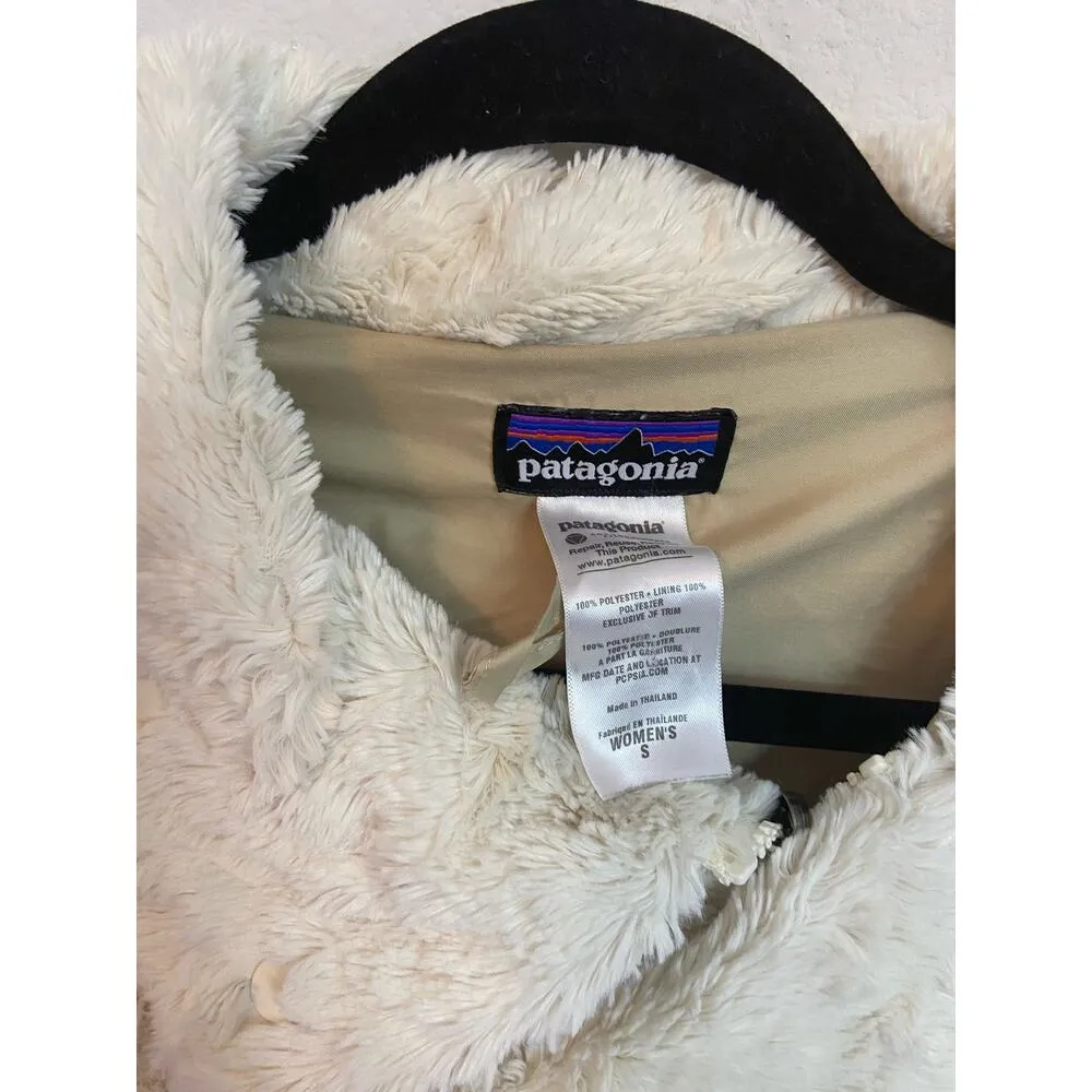 Patagonia Pelage Faux Fur Cream White Coat Size Small - Image 2