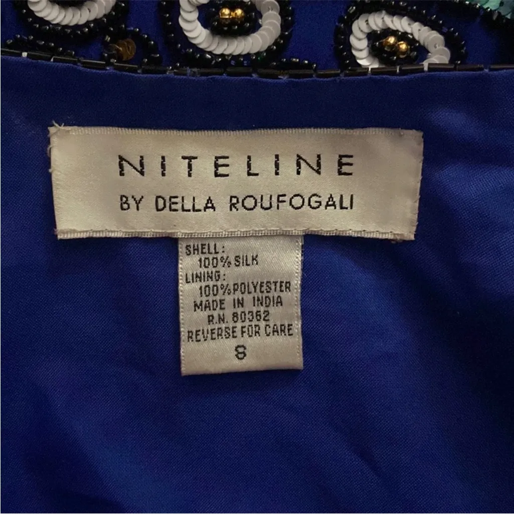 Vtg Nitelight Della Roufogali Beaded
Silk Jacket
8 Blue - Image 8