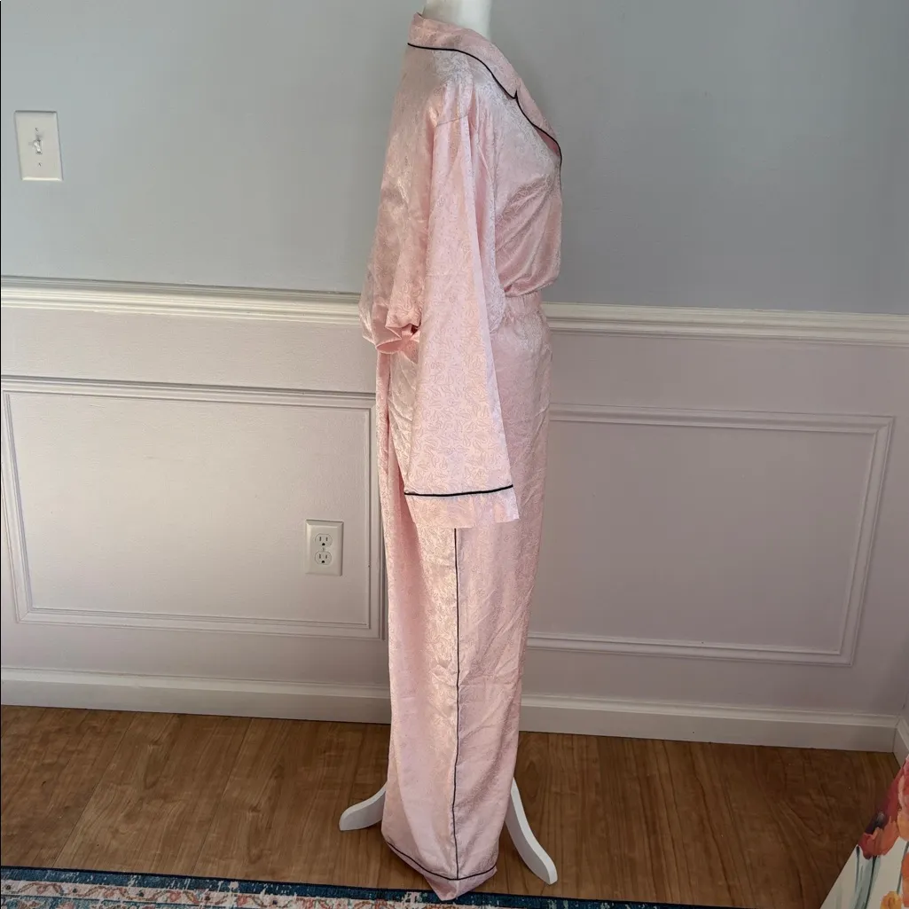 Victoria's Secret Glazed Satin Dew Drop Long Pajama Set Bling Belt Size XL - Image 9