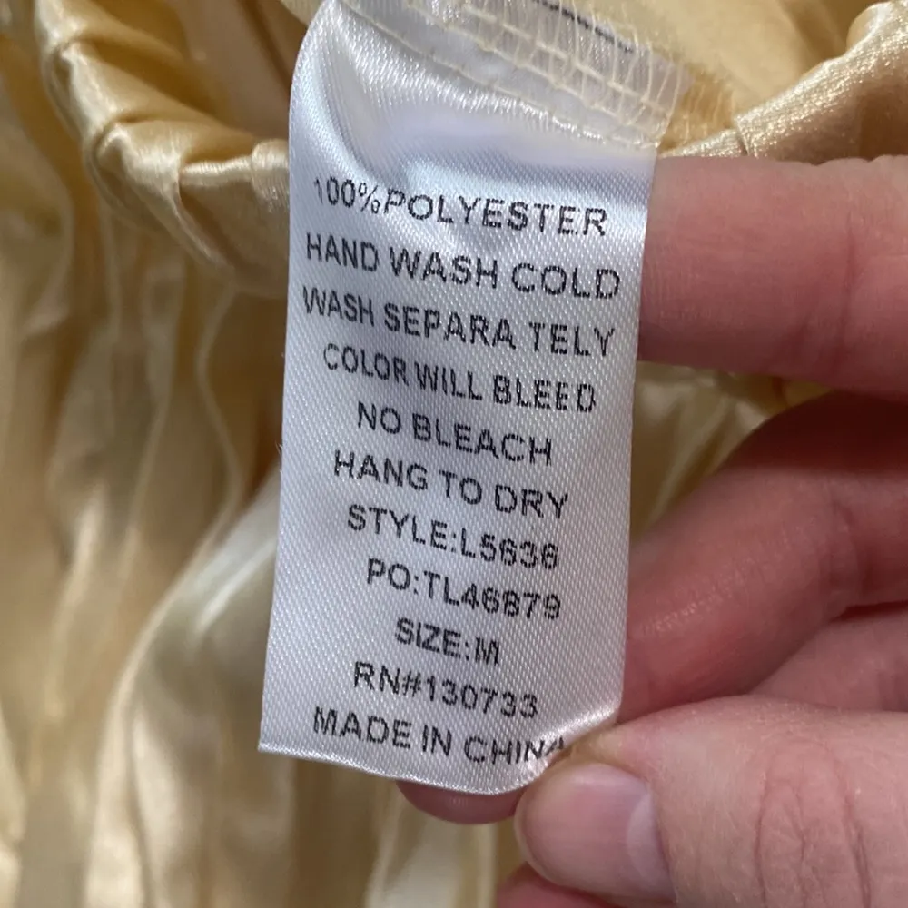 Umgee high waist pleated satin midi skirt shiny pale gold size M - Image 7