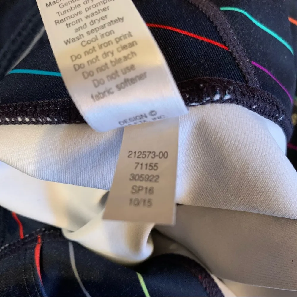 Athleta Multi-stripe Navy Rainbow Sonar Cropped Leggings Tights size Small - Image 10