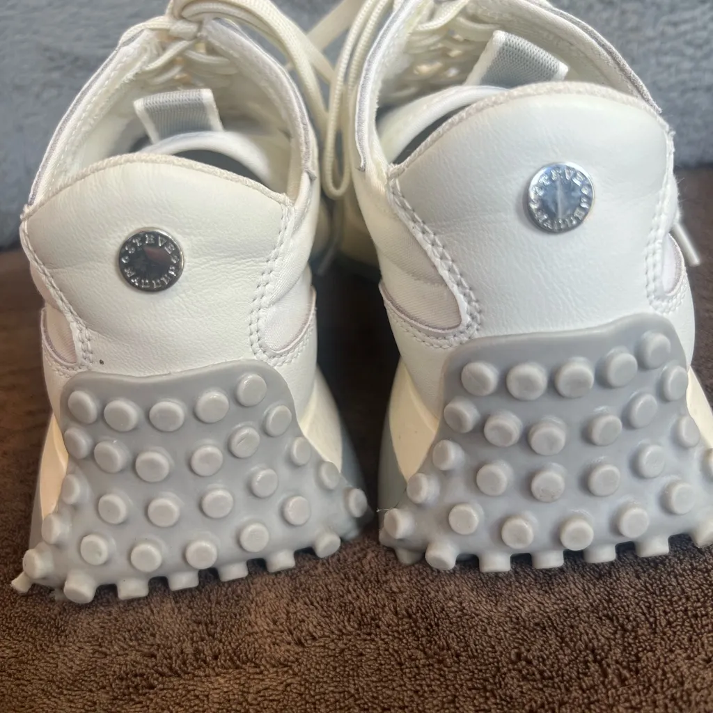 Steve Madden White and Cream Sneakers - Image 8