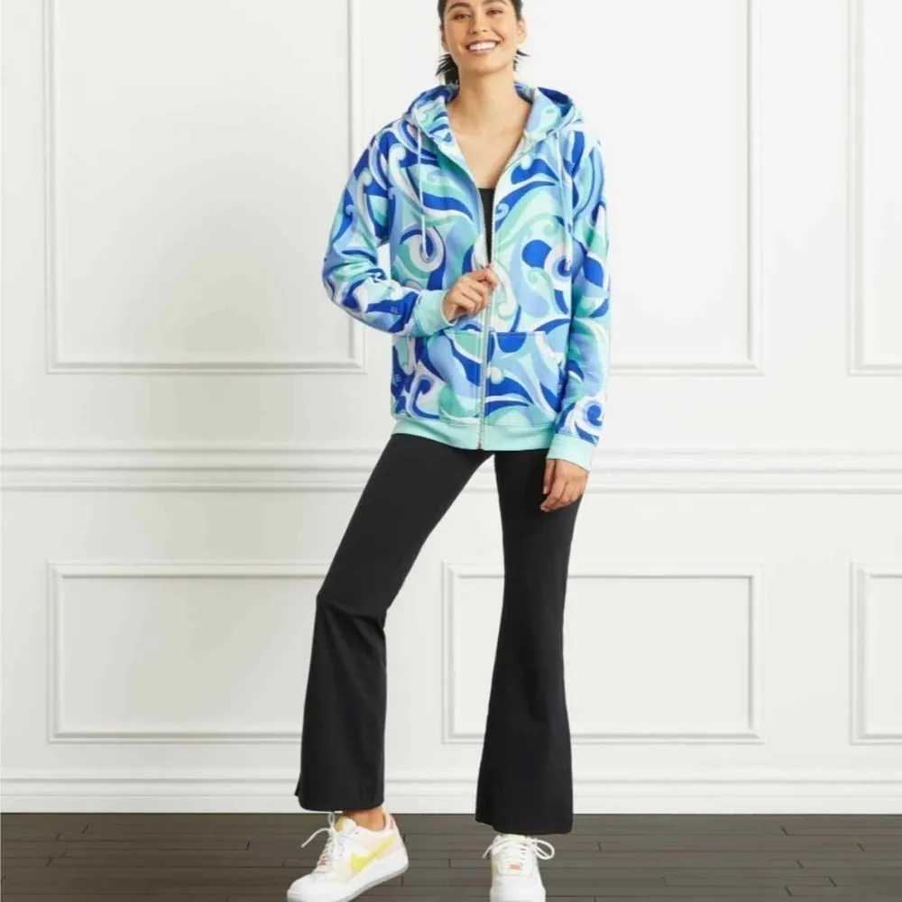 Hill House The Allie Zip Up Sweatshirt Size Small Ocean Kaleidoscope - Image 4