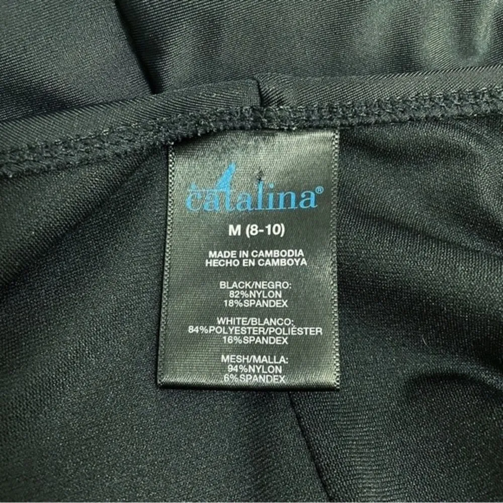 Catalina One Piece Swimsuit Black & White Mesh Side Panel Women’s Size Medium - Image 11