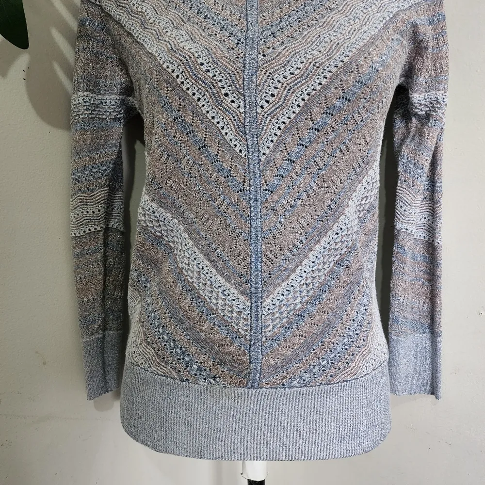 White House Black Market Metallic Boatneck Sweater - Image 3