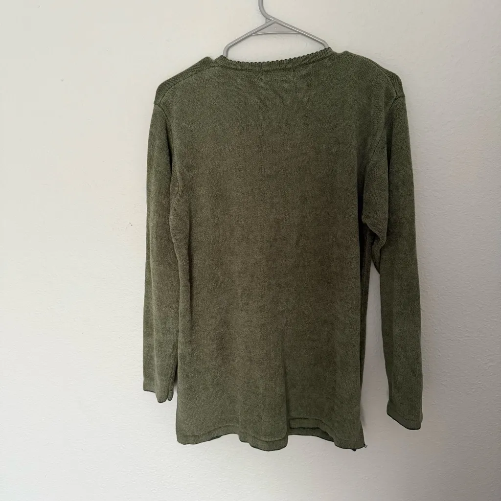 Y2K Grandma Core Embellished Sweater Vintage Inspired Cozy Knit Green Size undefined - Image 7