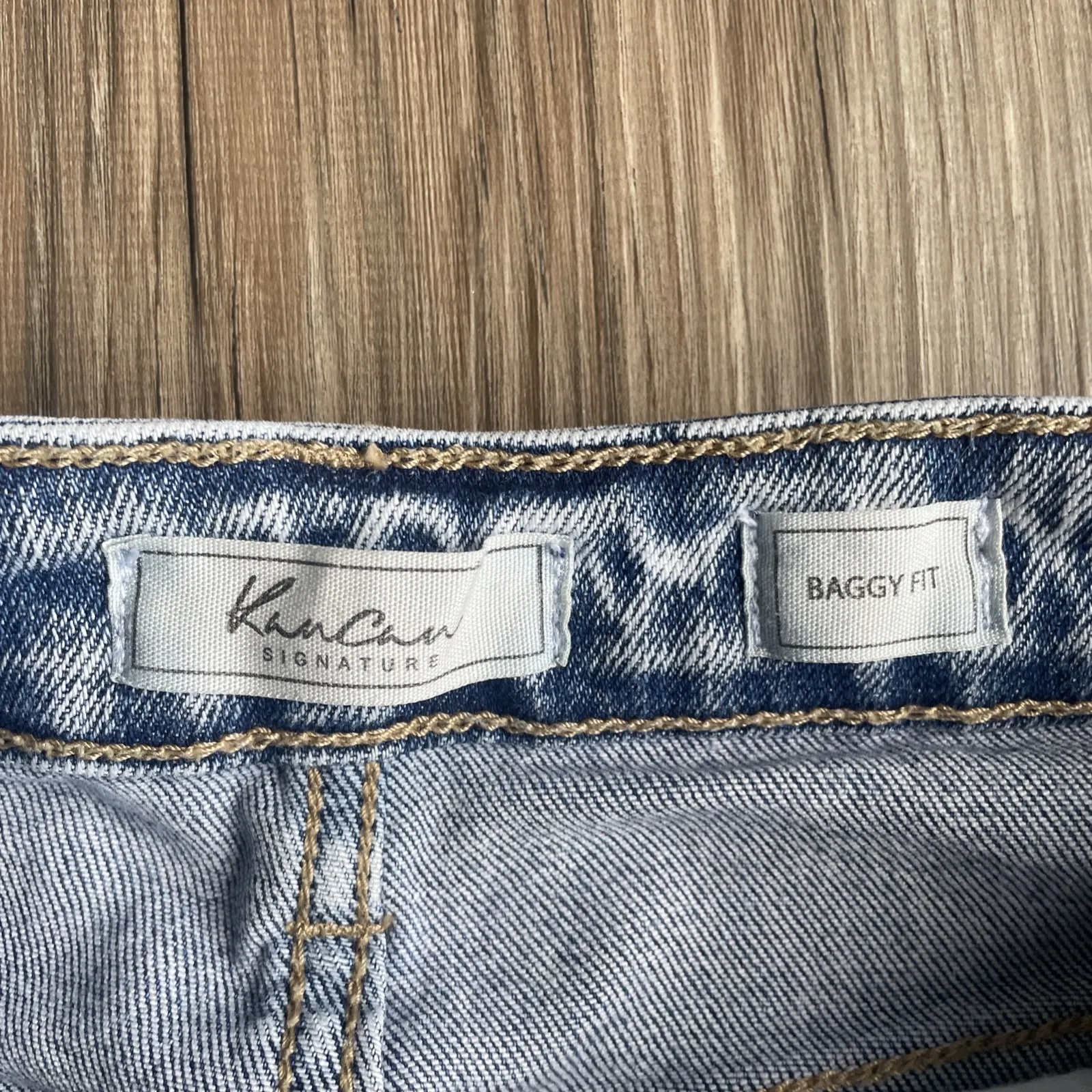 KanCan‎ Signature High Rise Baggy Fit Distressed Washed Blue Jeans Size 25 - Image 2