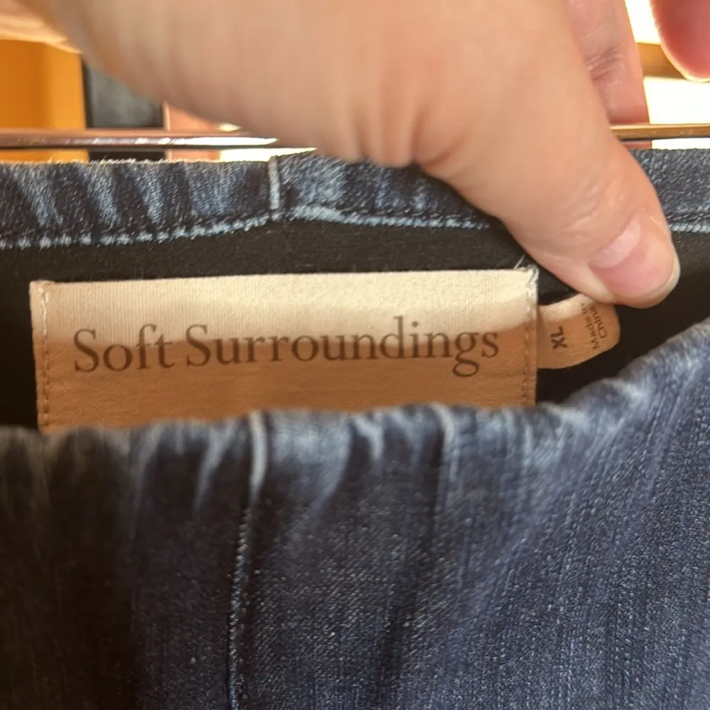 Soft Surroundings Ultimate Denim Pull-On Bootcut Jeans Size XL 18 No Belt Loops - Image 3