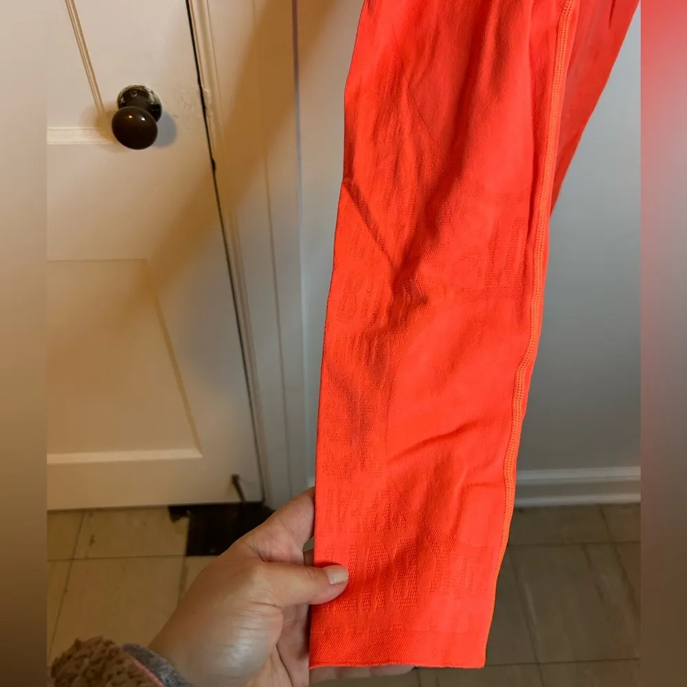 Fabletics Sculptknit High Waisted Orange Kick Butt Leggings - Image 6