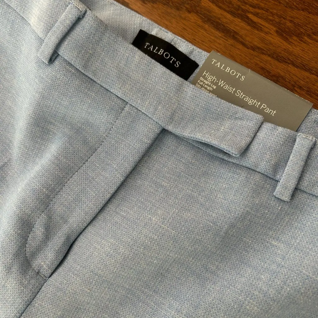 NWT Talbots High Waist Straight Leg Pant Size 6 Baby Blue Lined NEW WITH TAGS - Image 6