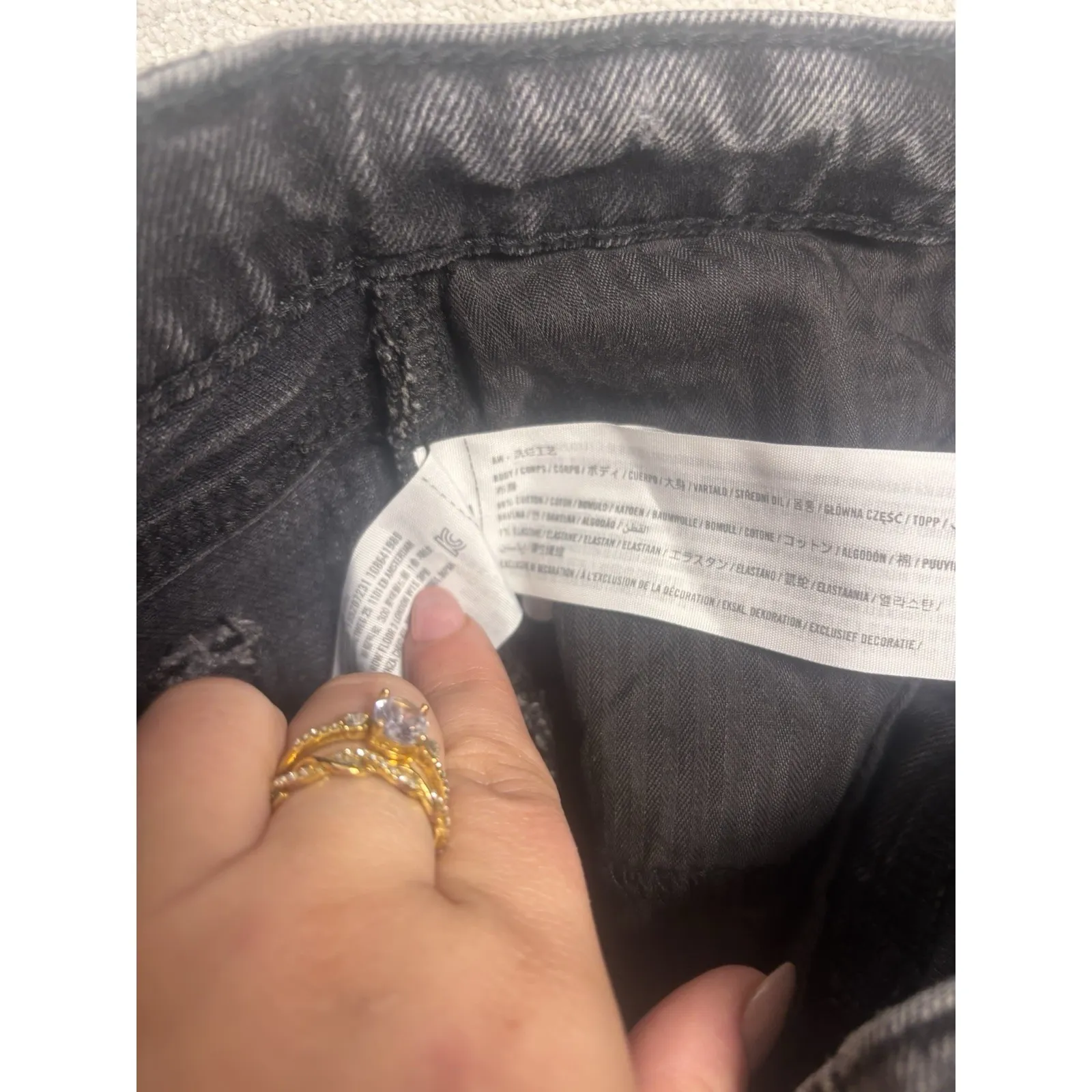 abercrombie and fitch the straight mid rise 25/0r black gray wash jeans - Image 5