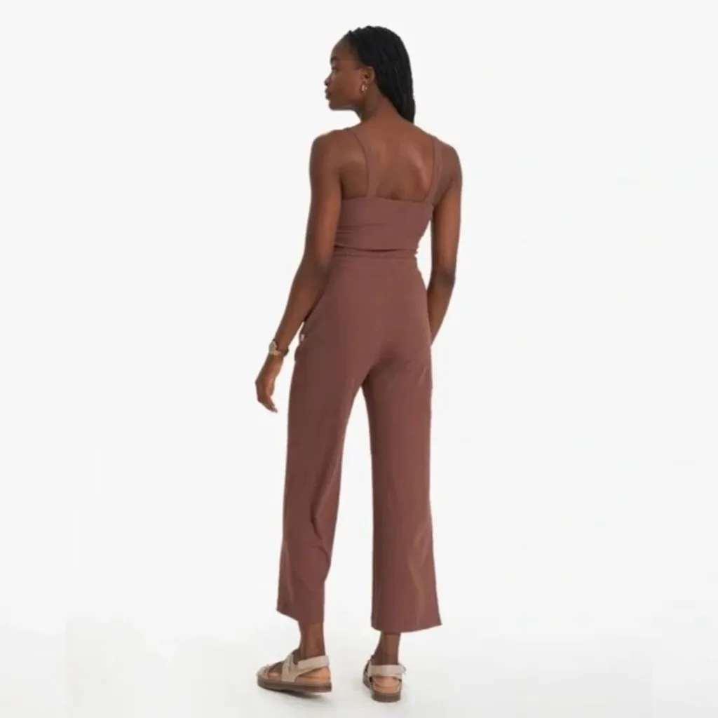 Vuori Mudra Pose Jumpsuit in Chestnut Style VW491 Wide Leg Rib Knit Size Small - Image 2