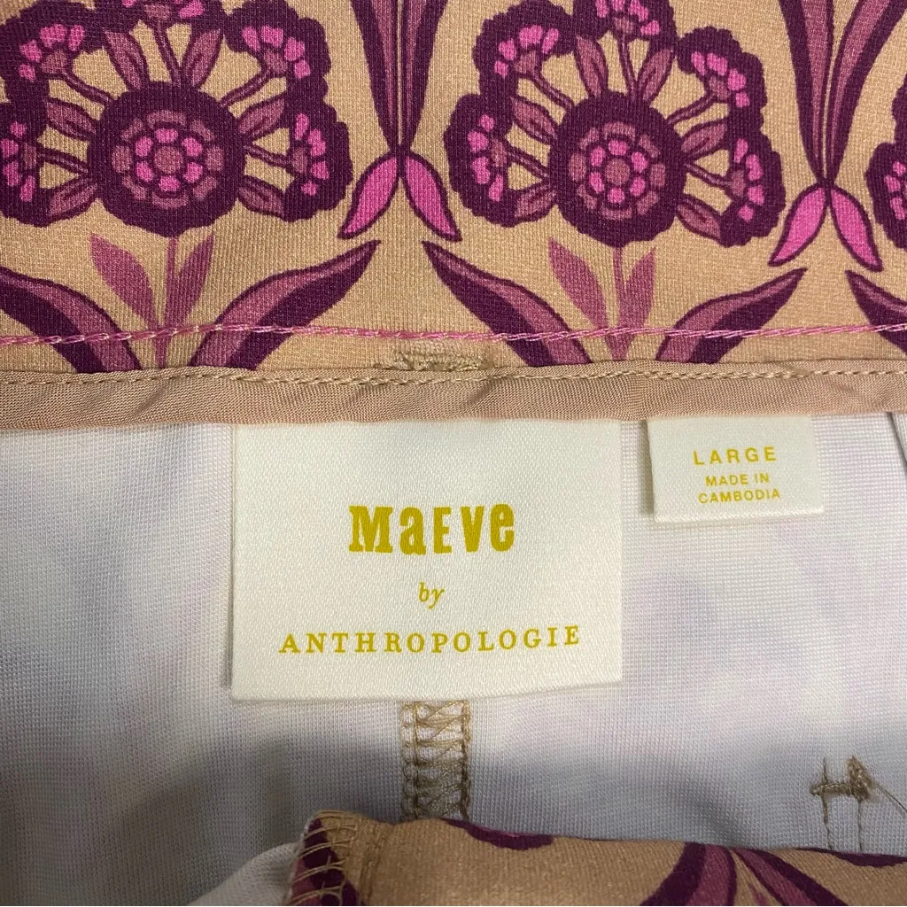 Maeve Anthropologie Colette mini skirt printed stretch preppy fall Large New - Image 6