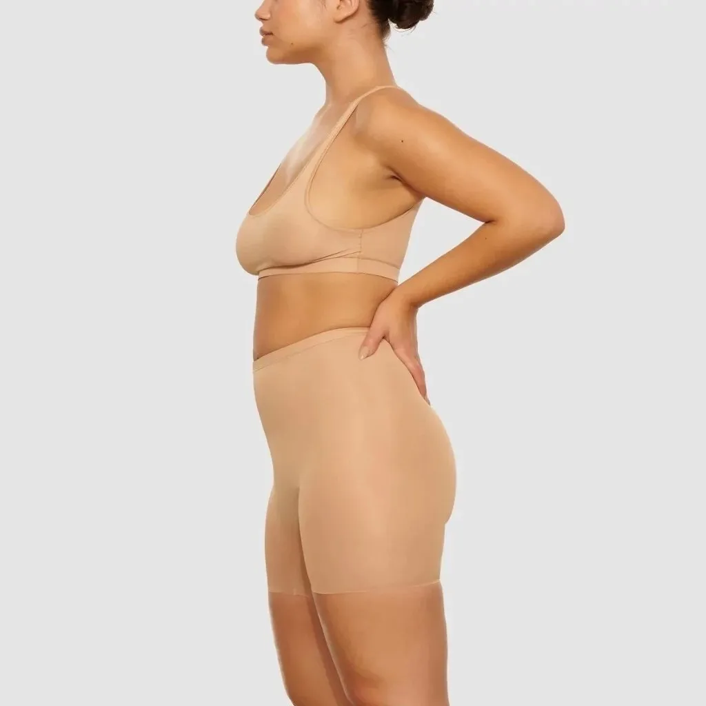 Skims Jelly Sheer Scoop Neck Bralette in Clay, Size Medium - Image 2