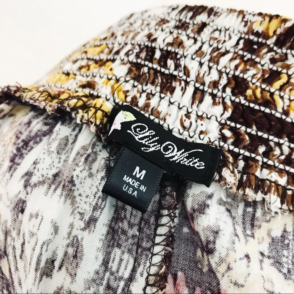 Boho Abstract Patterned Shorts | Size M - Image 7