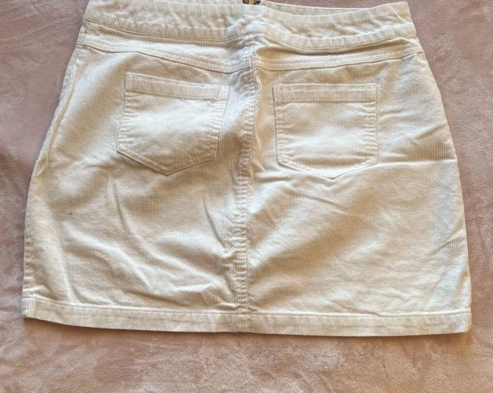 White corduroy mini skirt - Image 3