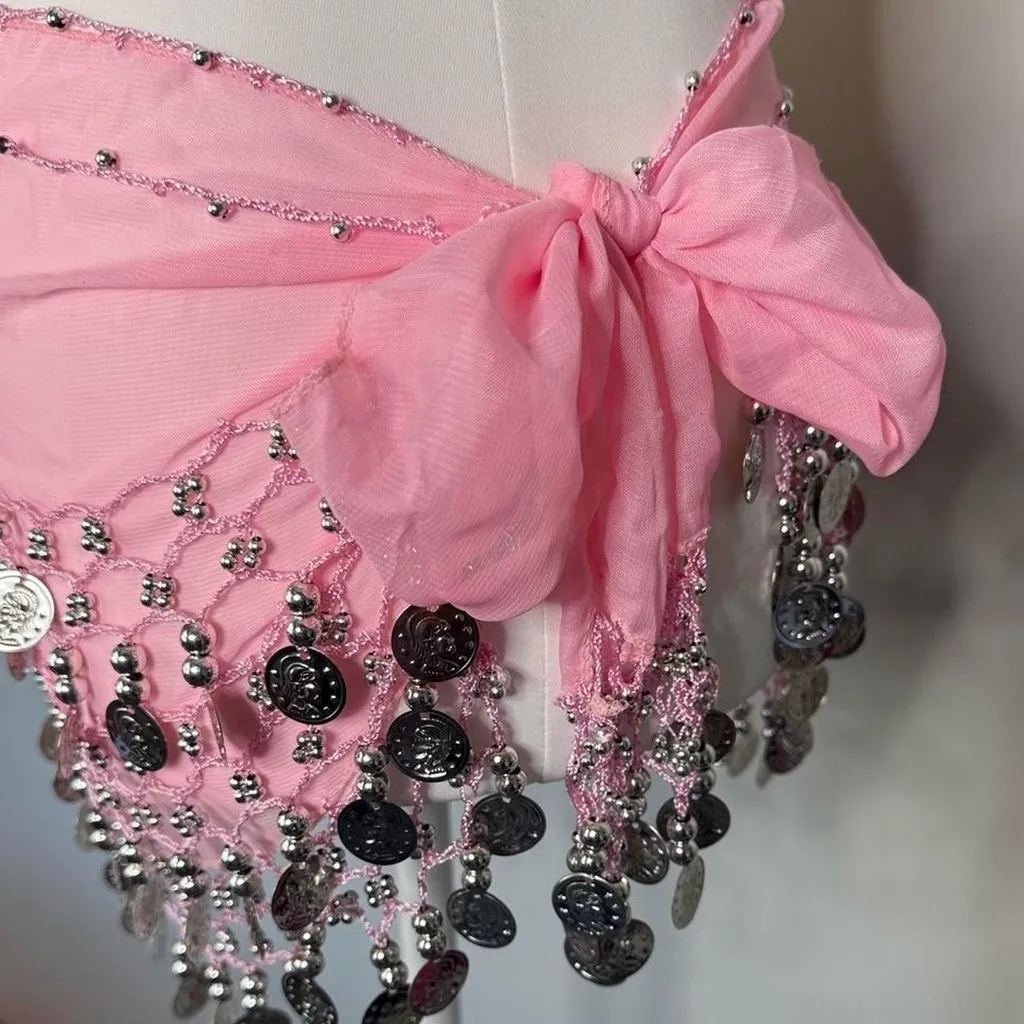 Belly Dancing Hip Scarf Pink - Image 4
