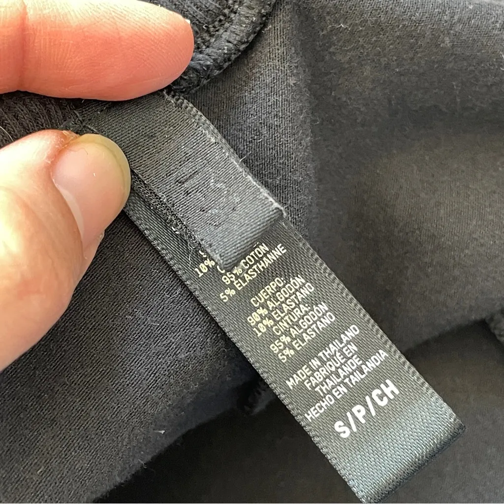 Skims Lounge Pants cotton jersey straight leg womens Black (small) stretch comfy - Image 2