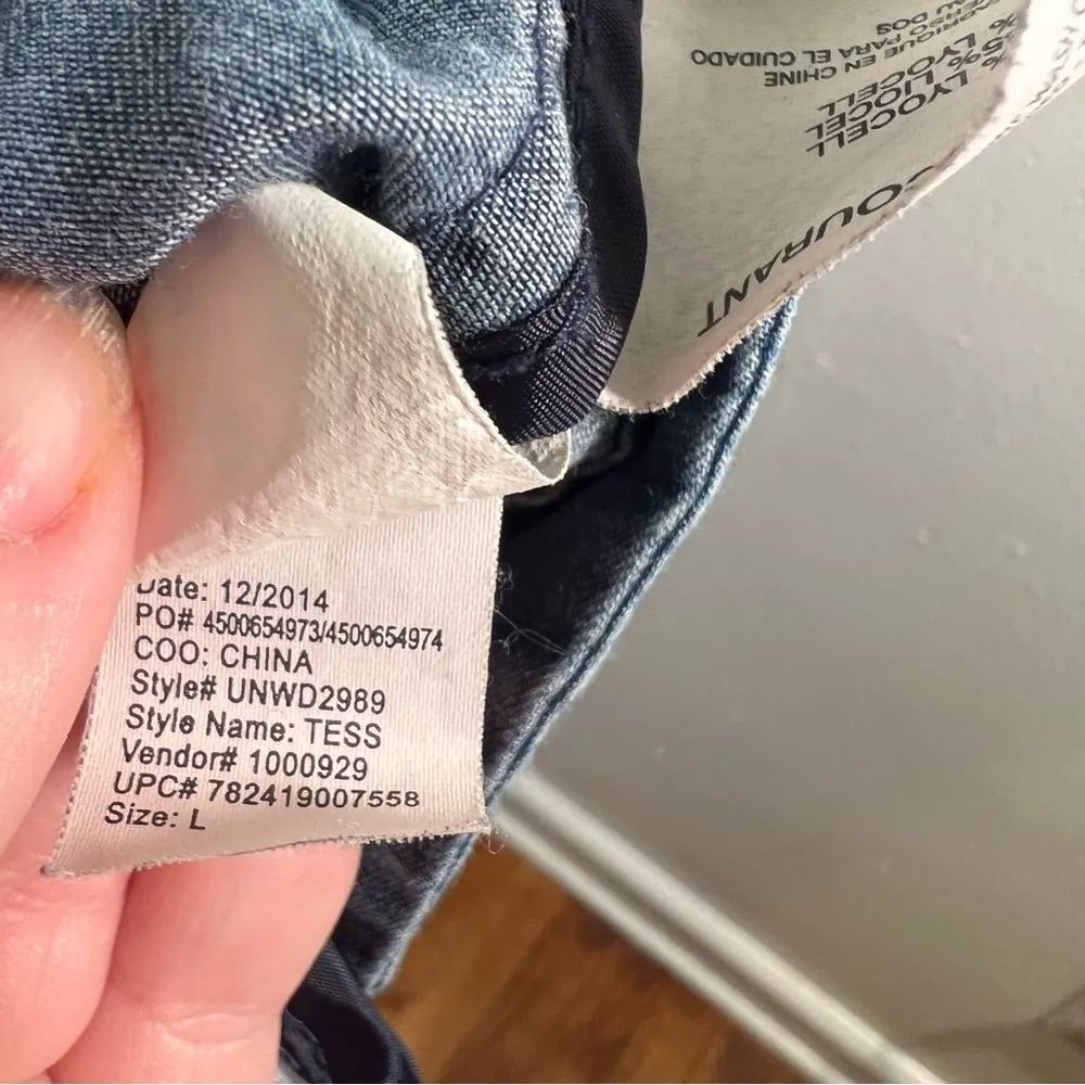 Nine West Jeans Chambray Moto Jacket Asymmetric Zip L - Image 11