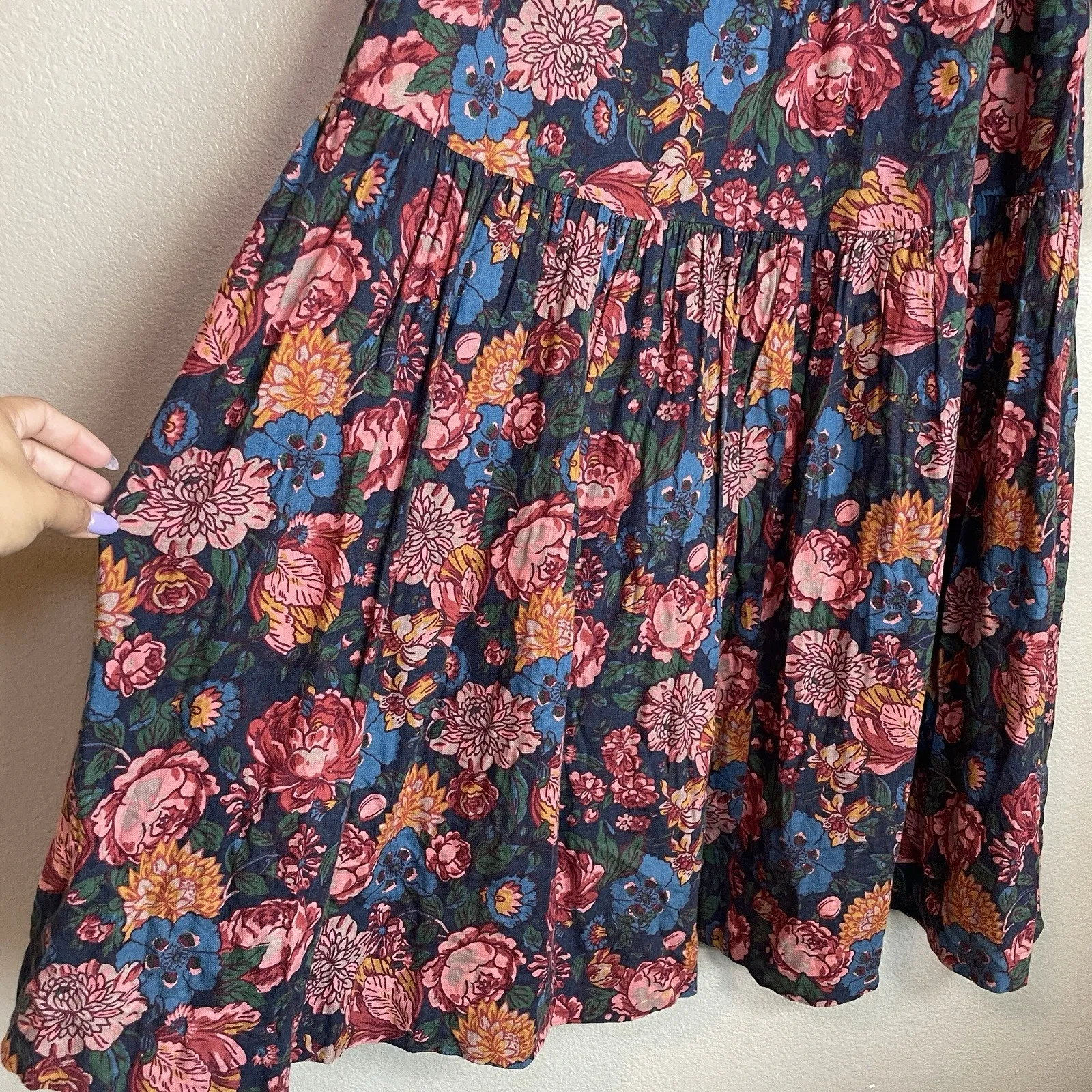 Vtg Laura Ashley Floral Cotton Wool Sz 6 Pockets Cottage Core dark academia - Image 12