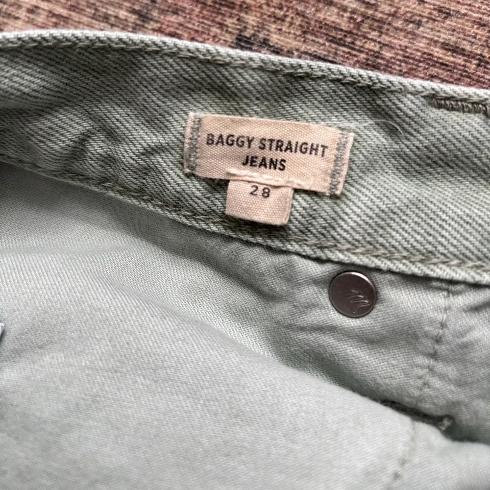 Madewell Baggy Straight Jeans Size 28 Garment Dyed Edition Sage Green - Image 6