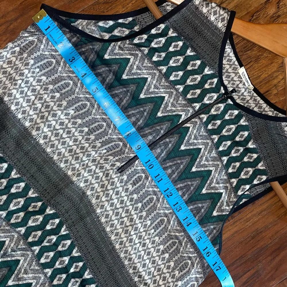L'AGENCE Printed Sleeveless Blouse with Zip - Image 4