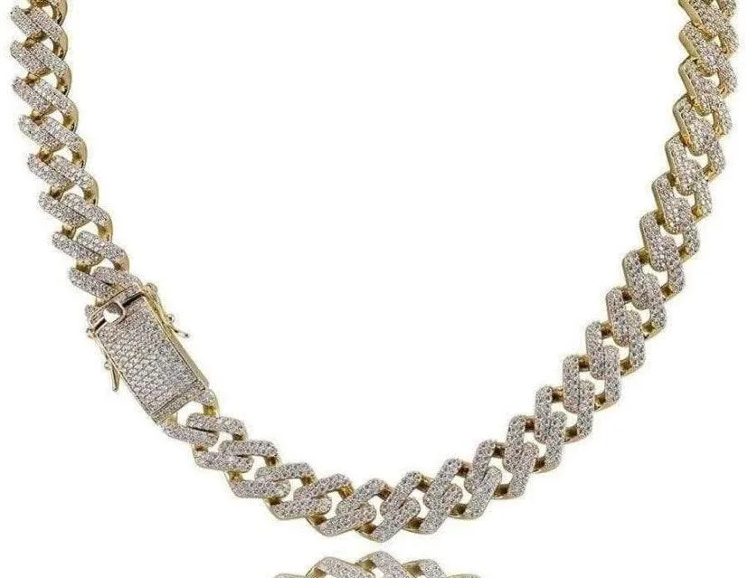 16” Gold Diamond Hard Cuban Chain - Image 2