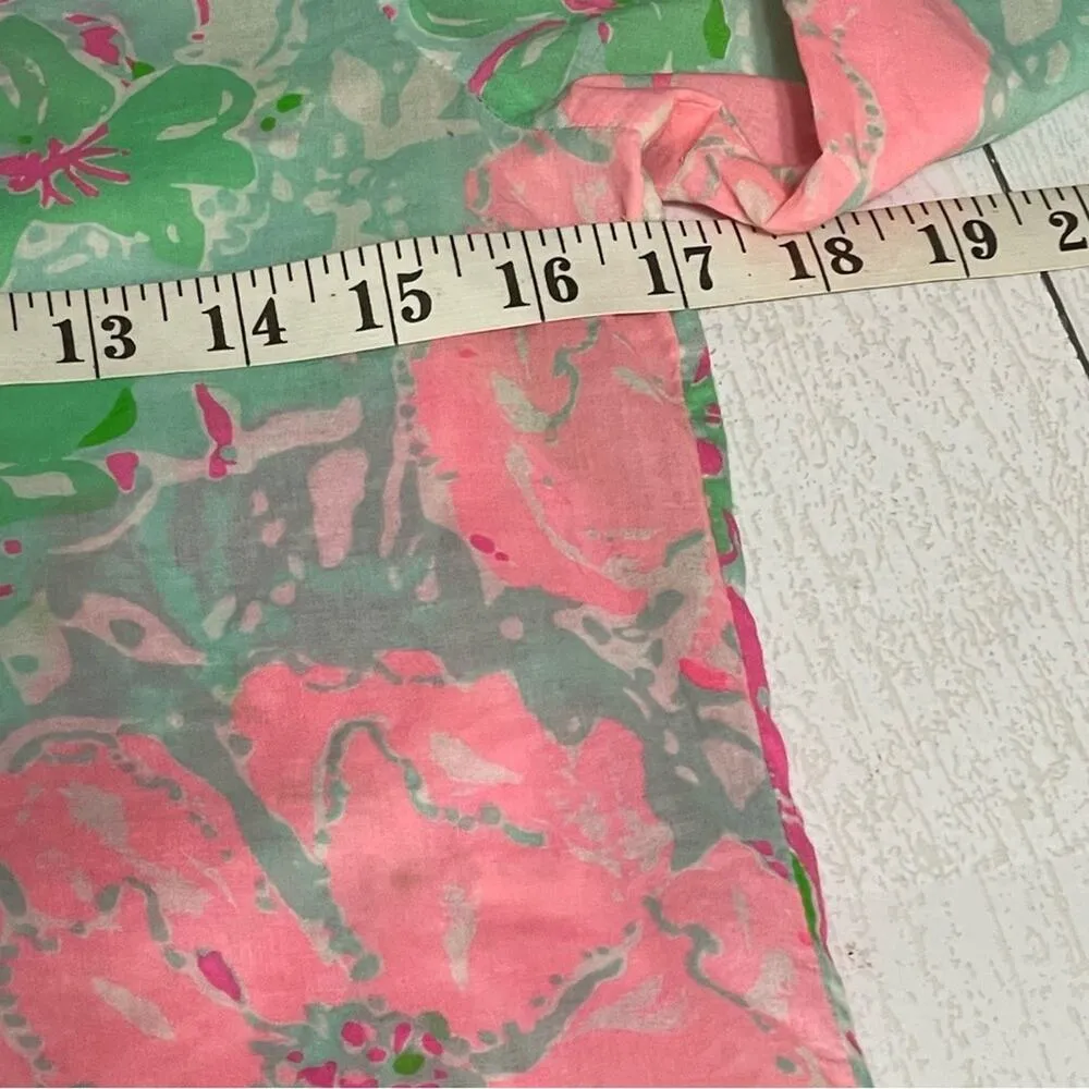 LILLY PULITZER Amelia Island Green and Pink Floral Tunic Shirt Size XXS - Image 7
