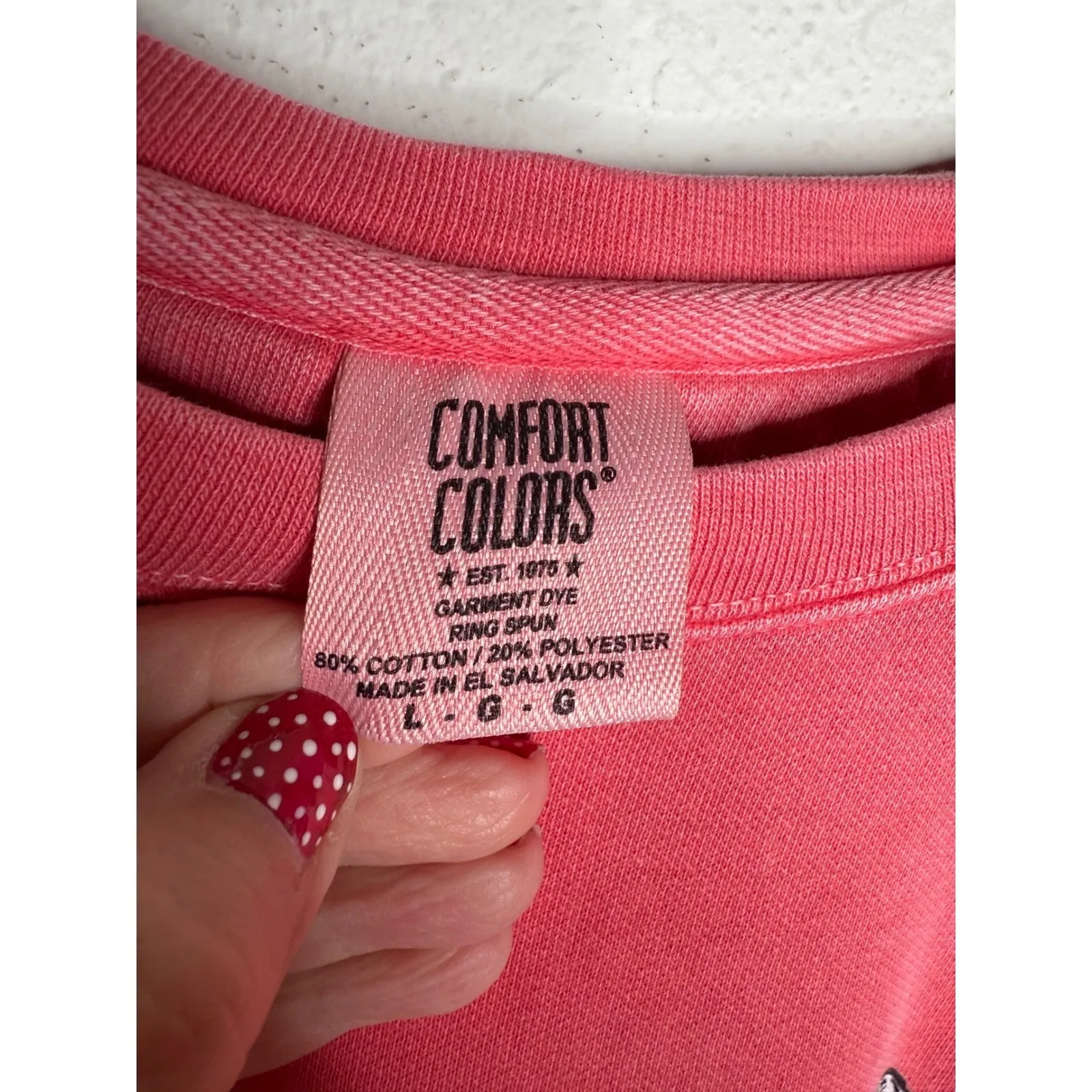 NWOT Comfort Colors Freezing Season skull skeleton Graphic Sweatshirt Pink Sz L - Image 4