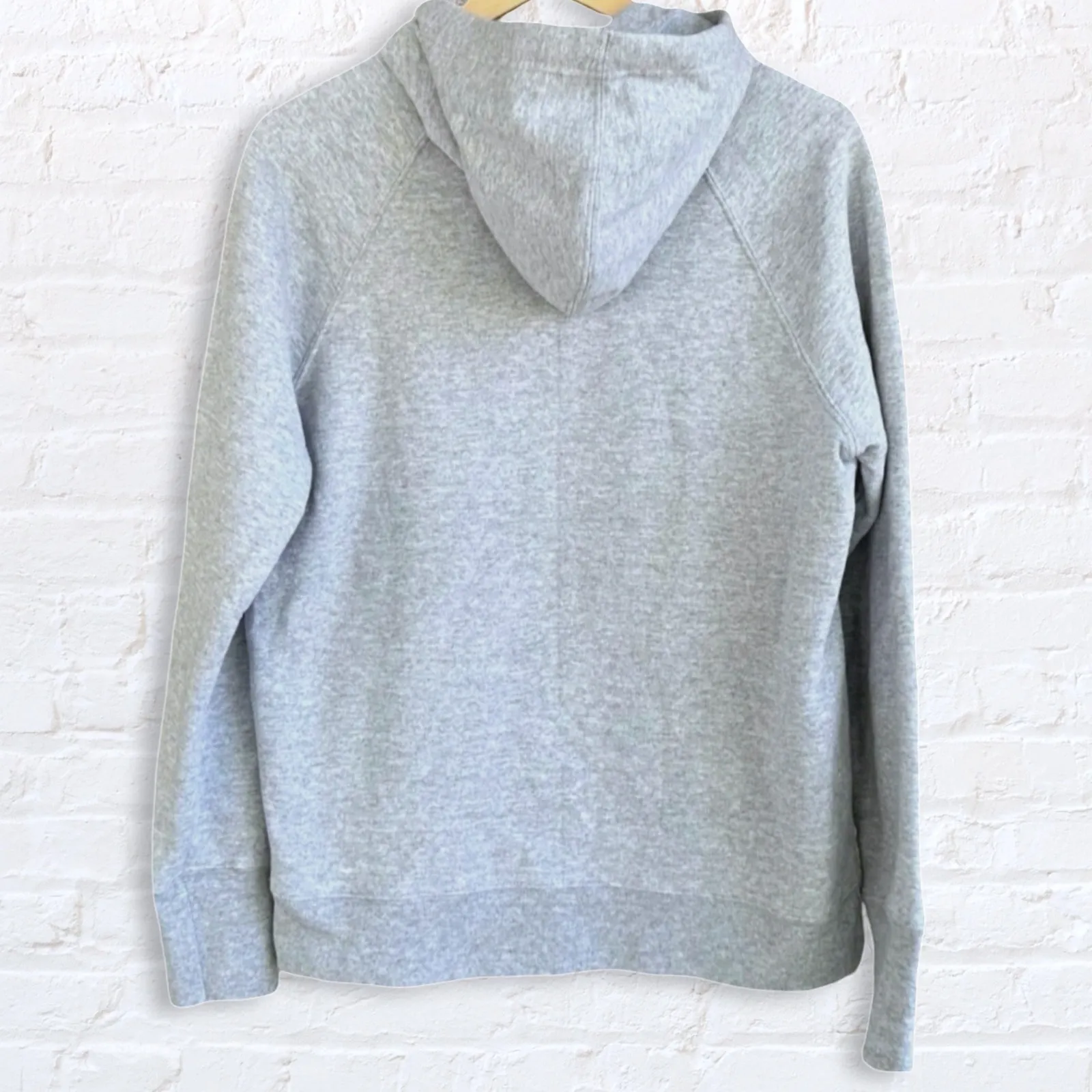 Champion Powerblend Fleece Funnel Hoodie Womens M Gray Classic Script Logo - Image 4