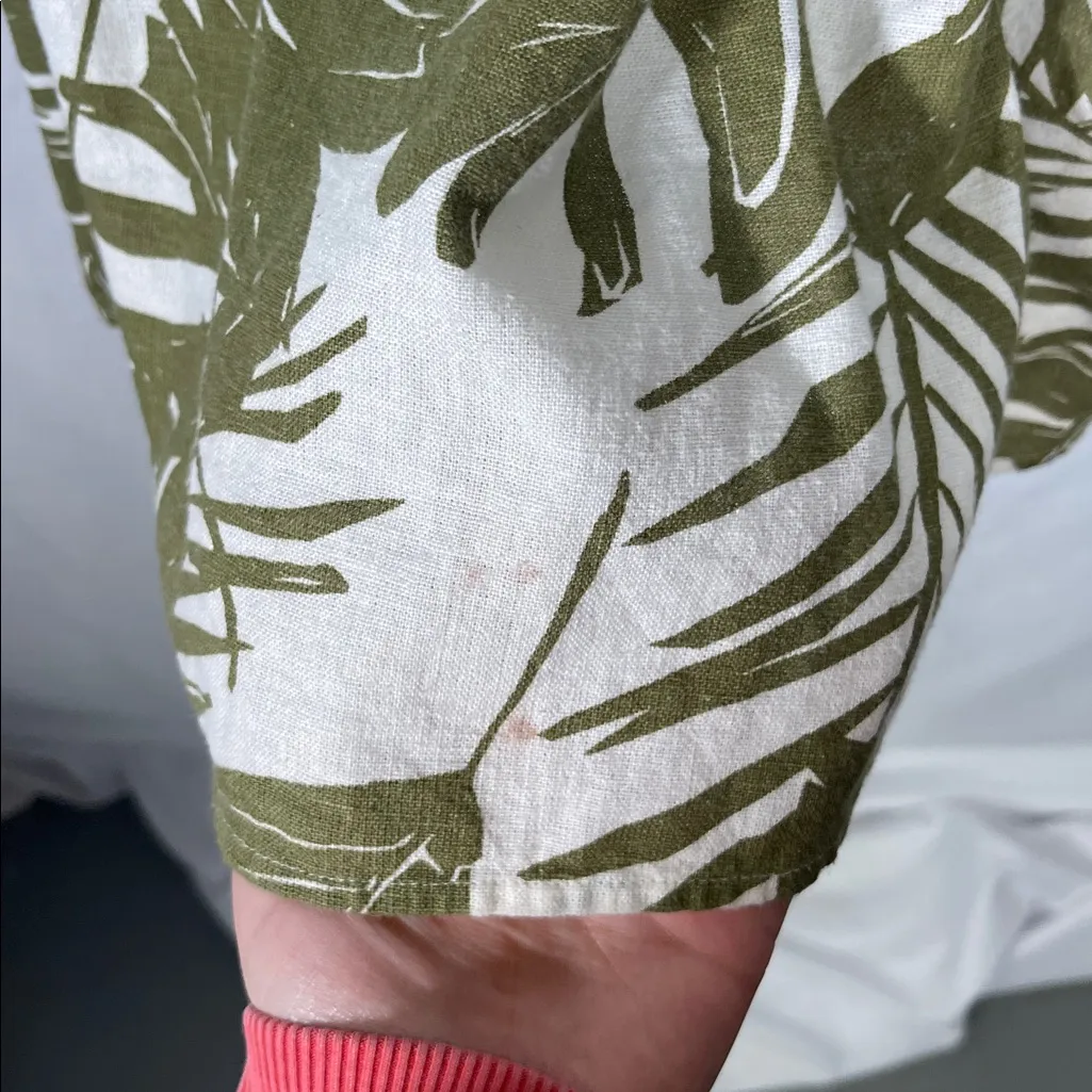 ABERCROMBIE AND FITCH WOMENS PALM GREEN MINI DRESS LINEN LARGE - Image 5