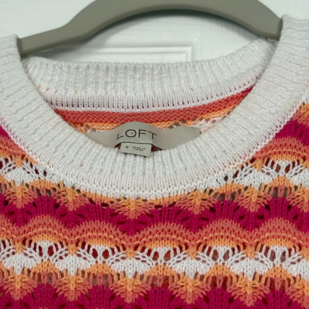 LOFT colorful knit scalloped tank sweater - Image 3