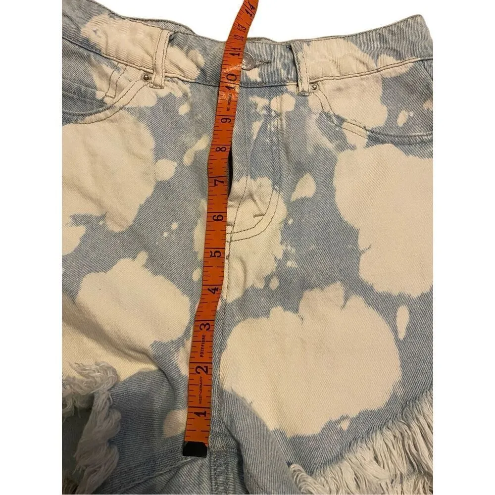 Wild Fable High Rise Frayed Denim Acid Wash Jean Short Shorts Preppy Beach Coast - Image 7