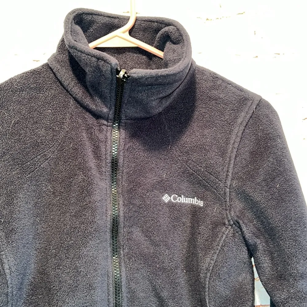 Columbia Jacket Womens Medium Black Fleece Mock Neck Interchange Full Zip - Image 2