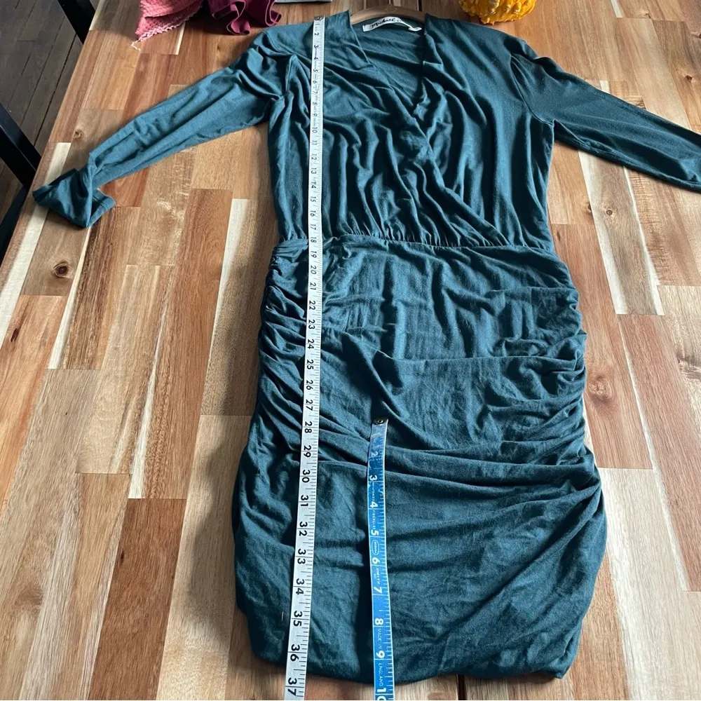 Michael Stars Green Long Sleeve Mini Dress Ruched NWOT - Image 10