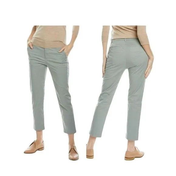 Vince Creased Chino Khaki Pants Sz 26 Gray Steel Slash Pockets Flaw - Image 2