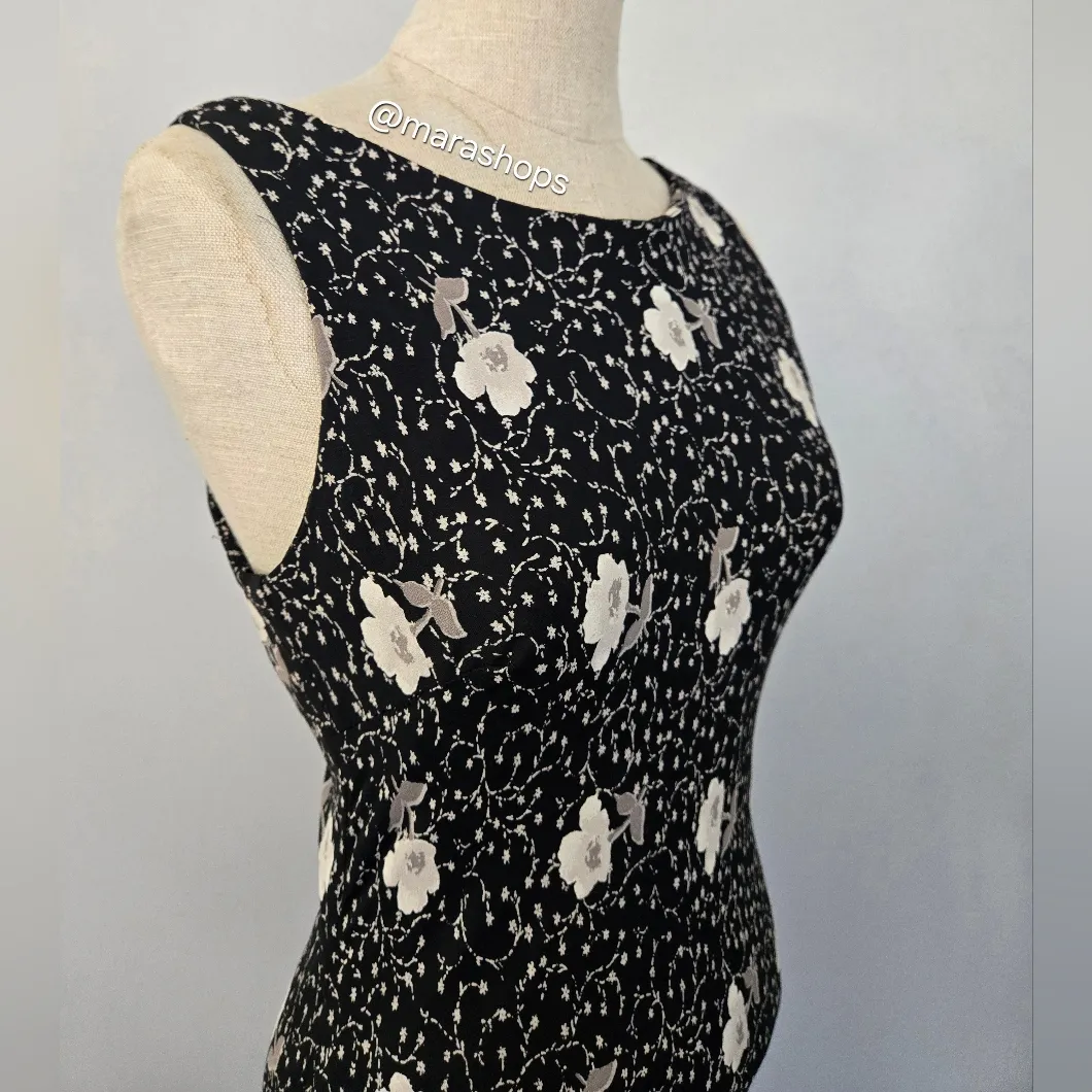 Vintage 90's Y2K Harlow Floral Print Black Maxi Slip On Dress Size undefined - Image 4