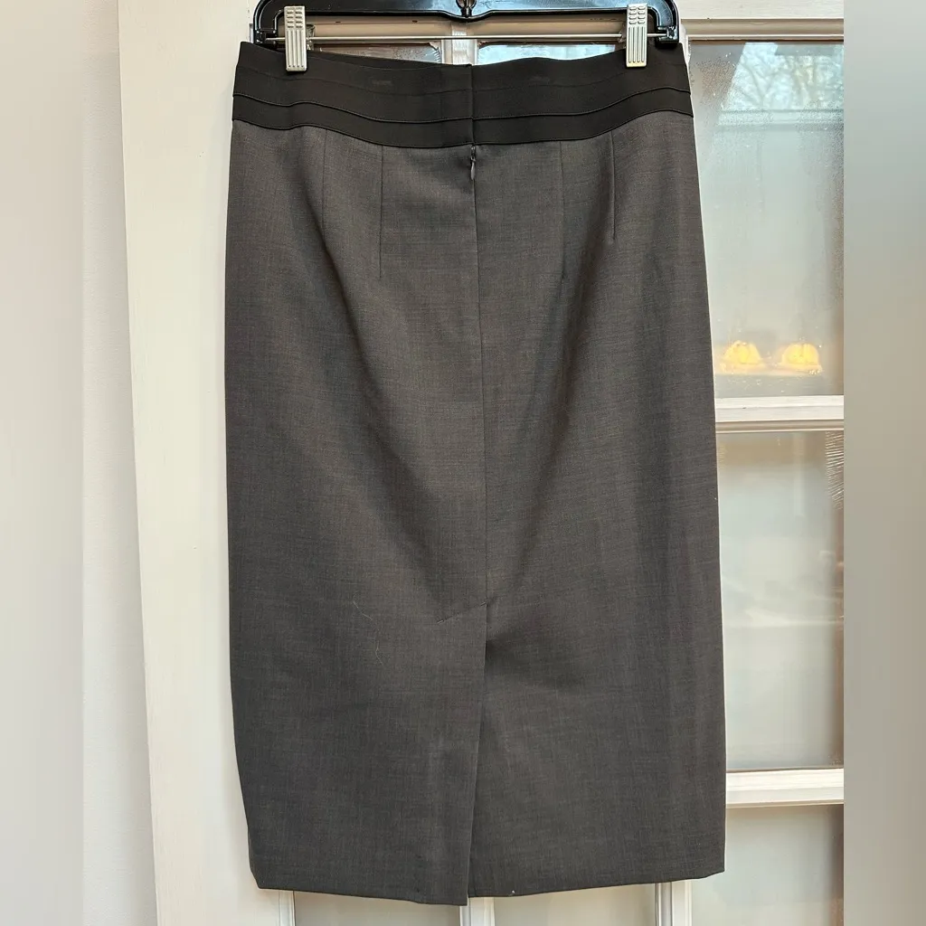 DKNY Donna Karen New York Gray Black Wool Career Straight Pencil Skirt Size 4 S - Image 3