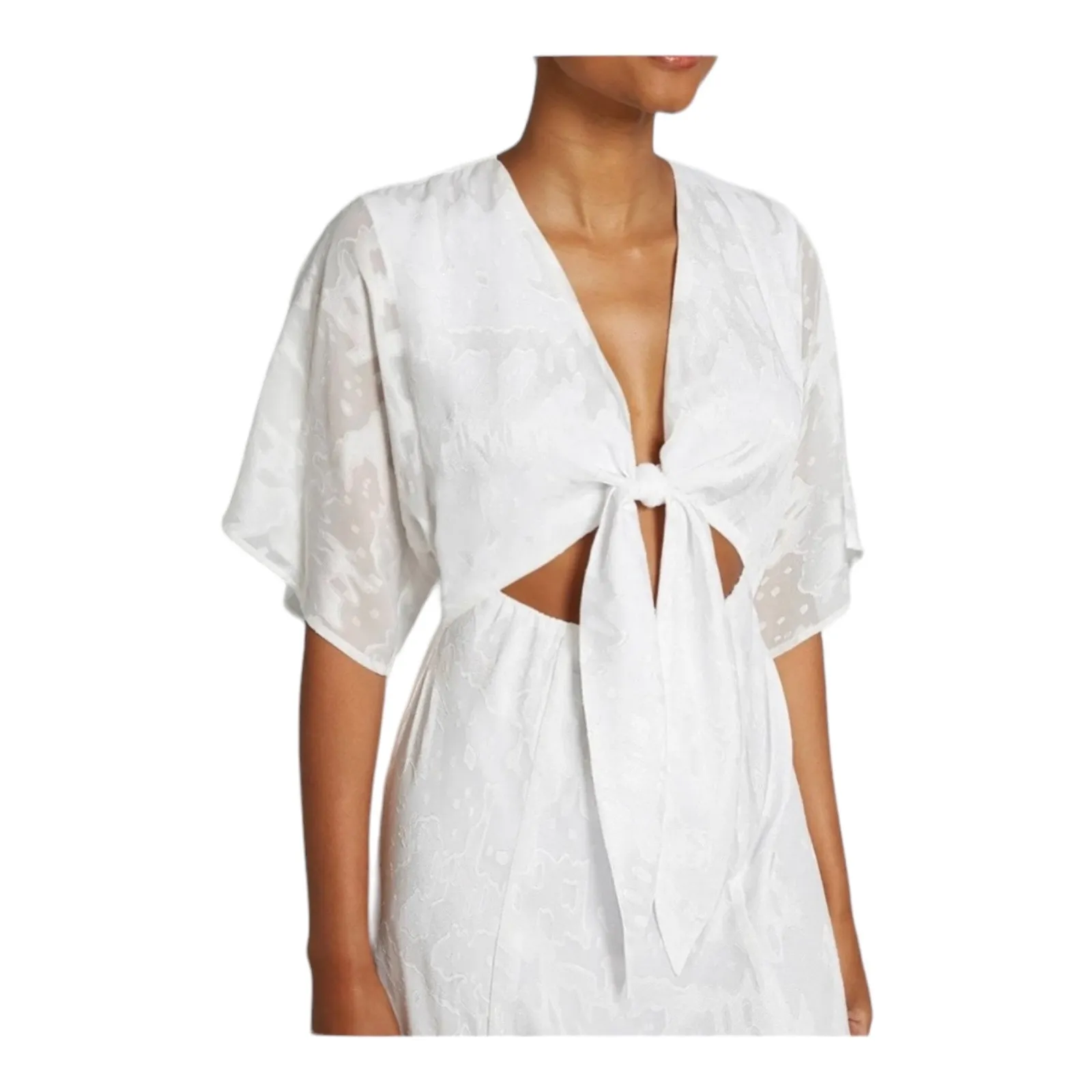 HUTCH White Maxi Dress Cutout‎ Size 4 New - Image 2