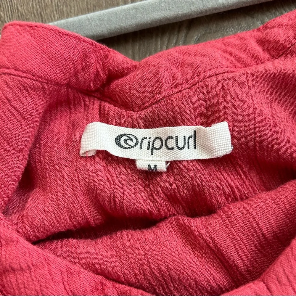 Rip Curl Red Pink Flowy Off Shoulder Sun Dress M - Image 3