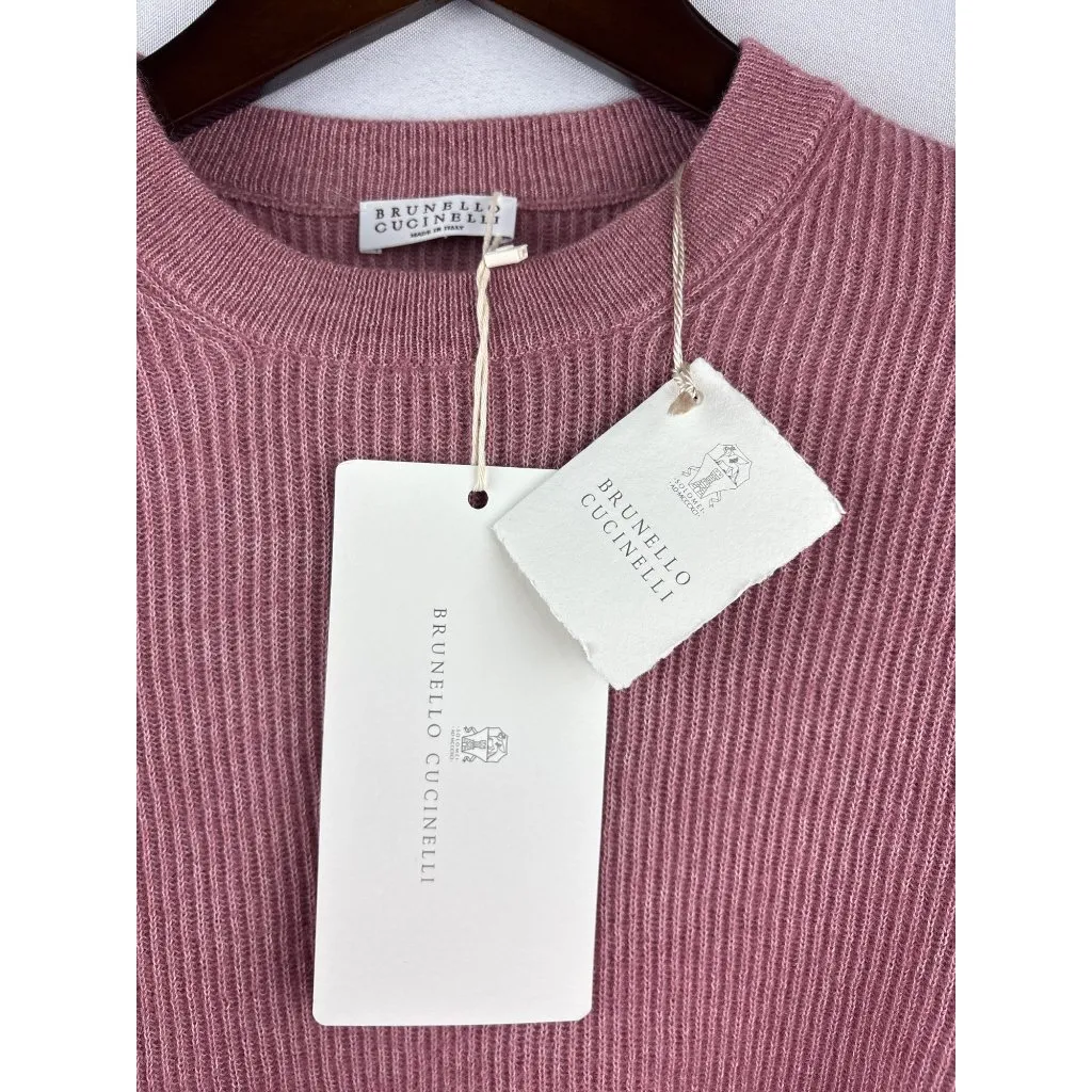 Women’s Brunello Cucinelli XS Pink Knit Sweater - Image 4
