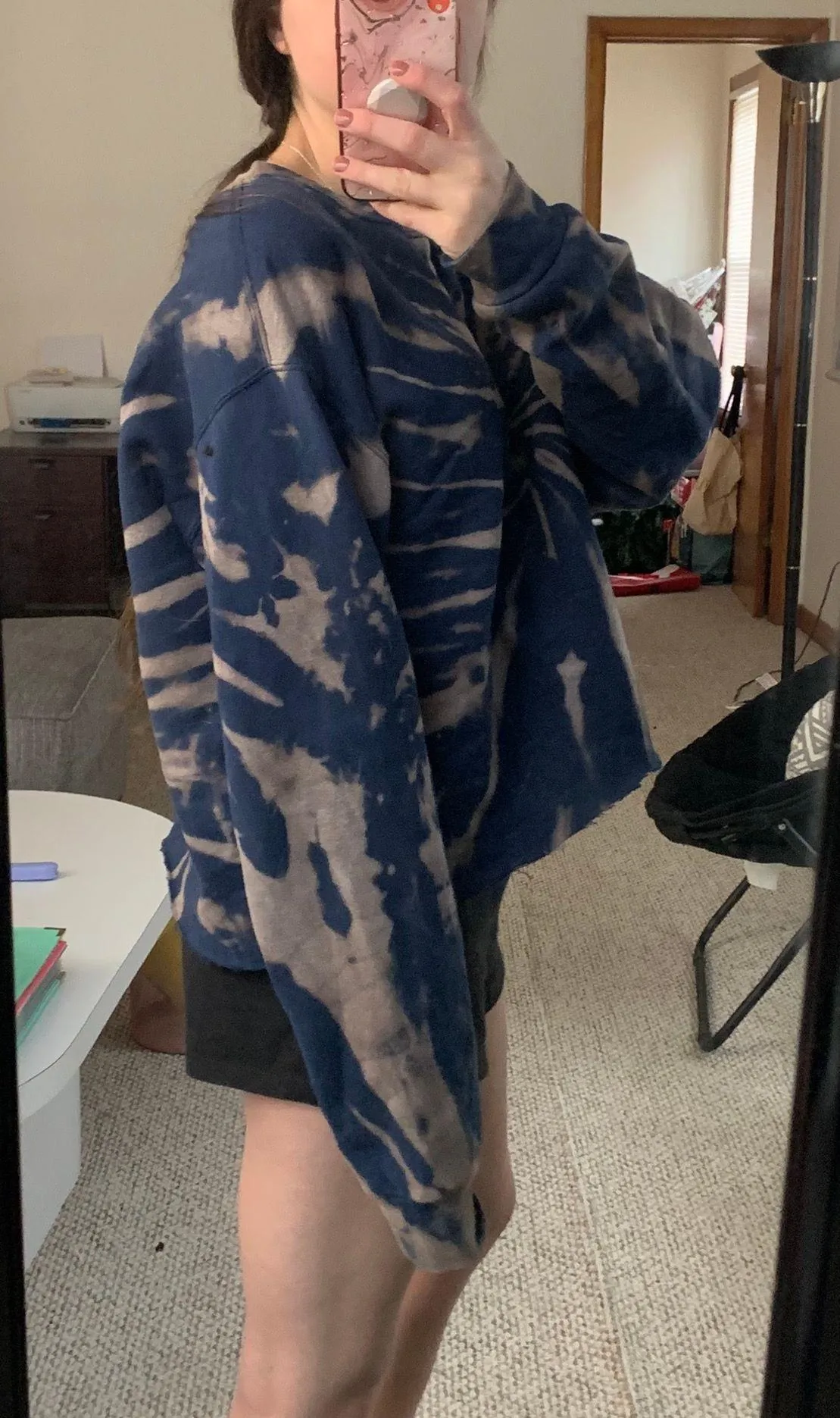 Handmade Bleach Dyed Cropped Crewneck - Image 7