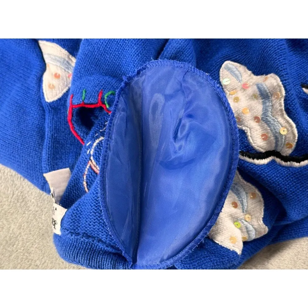 Jack B. Quick Vintage Surfing Santa Sweater Dolphins L Blue Holiday Christmas Red Size L - Image 10