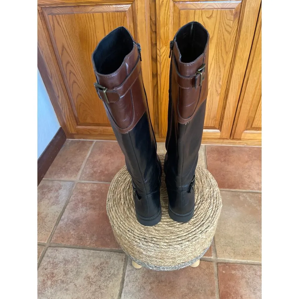 Aerosoles vegan leather tall riding boots style is RIDETO Black brown  size 8.5 - Image 4