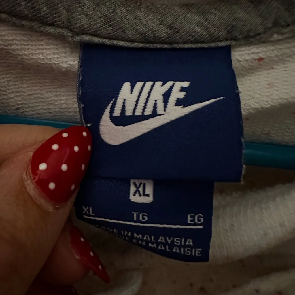 Nike Sportswear Club Fleece Funnel-Neck White Speckled Hoodie XL - Image 4