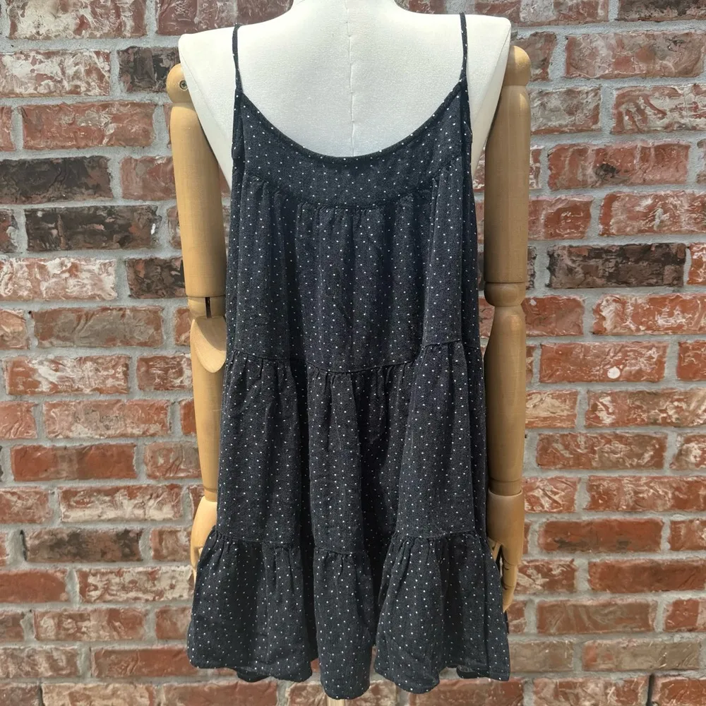 Anthropologie Cece Ditsy Dot Tiered Woven Black Polka Dot Sundress / L / EUC - Image 8