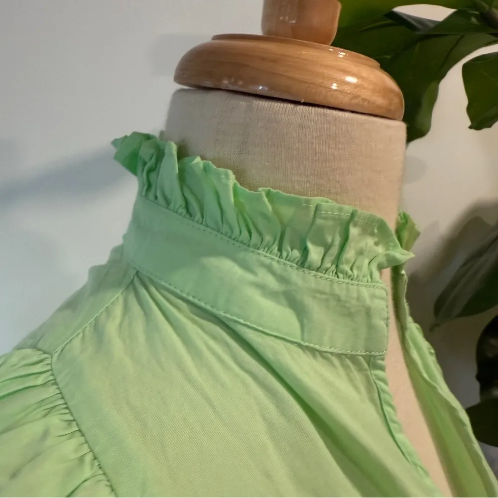 Never A Wallflower || High Neck Dress Mint Poplin Green Size XS - Image 5